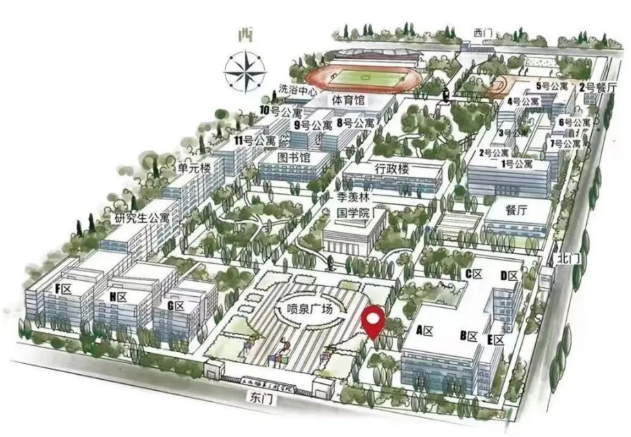 陕西服装工程学院俯视图