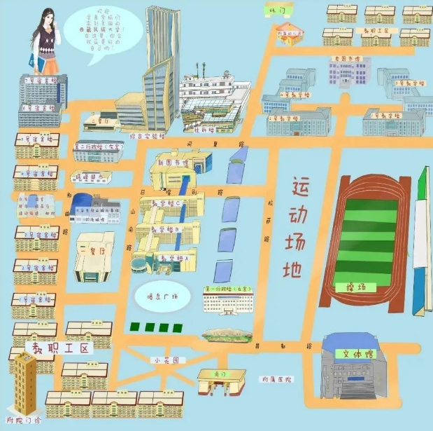 西藏名族大学渭城校区平面图
