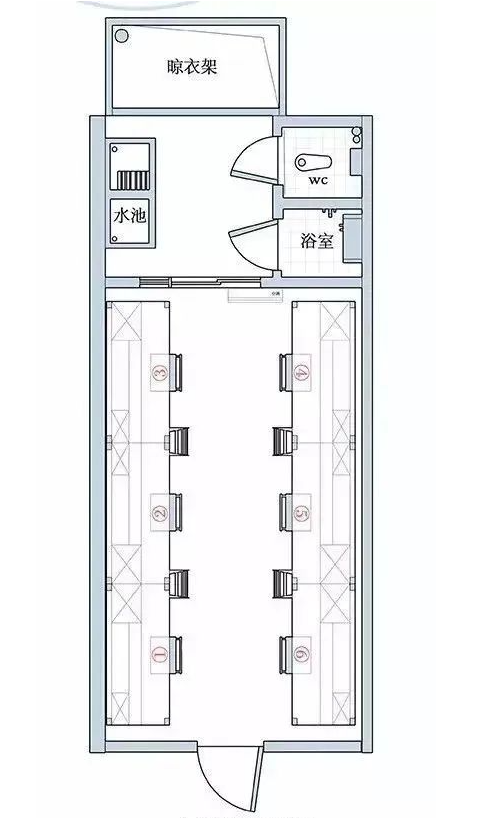 宿舍六人间户型图