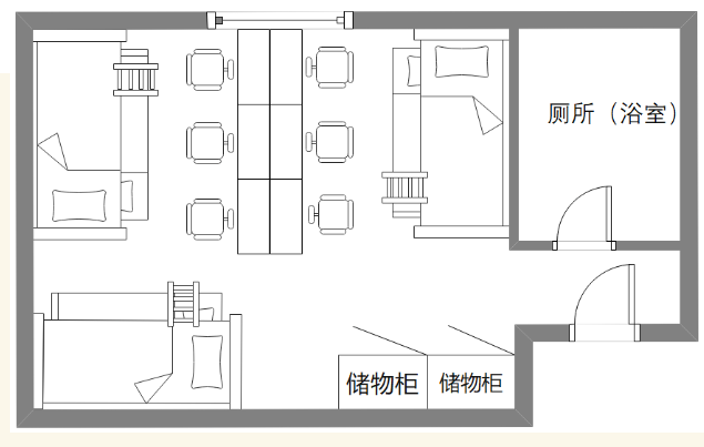 江六人间宿舍布局