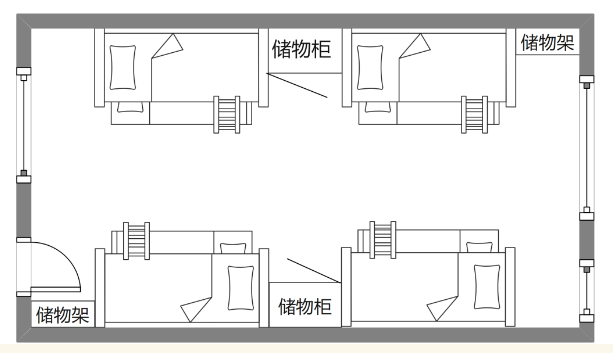 江八人间宿舍格局