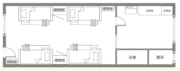 江八人间宿舍布局