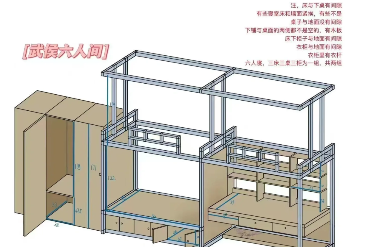 武侯六人间宿舍