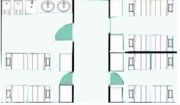 临海校区1-7栋套间A宿舍格局