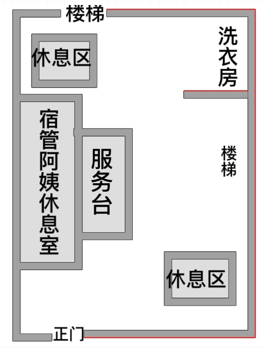 椒江校区宿舍大厅格局