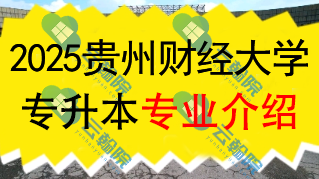 2025年贵州财经大学专升本招生专业介绍
